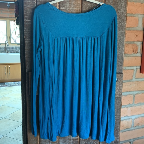 NWT We the Free Teal Love Valley Ribbed Long Sleeve Tunic Tee Medium Free People - Picture 9 of 14